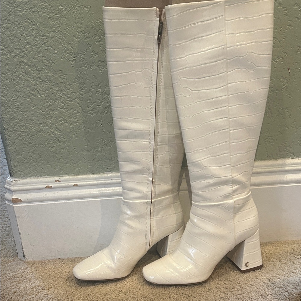 White Samuel Edelman boots